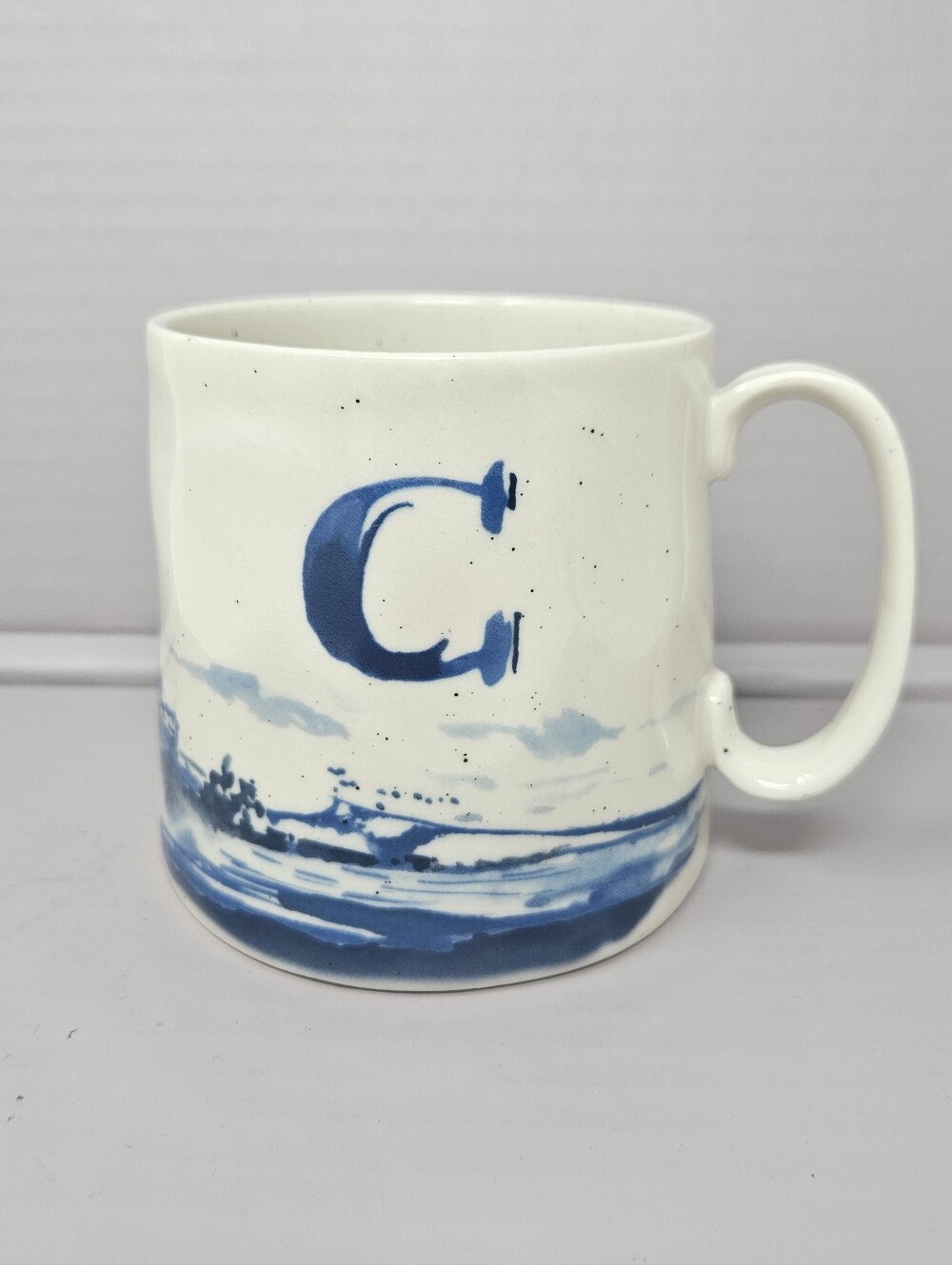 Anthropologie Mug Buoyant Letter C Monogram Speckled Cup CB